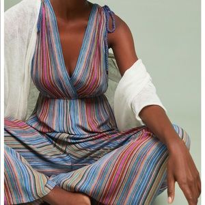 BNWT {Anthro} Striped beach jumpsuit